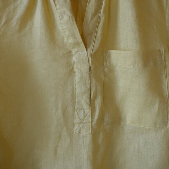 Gap yellow linen popover shirt XS 0 2 - Picture 5 of 9